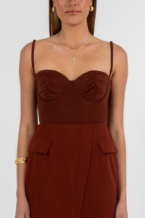 Azrah Mini Skirt - Chocolate Brown