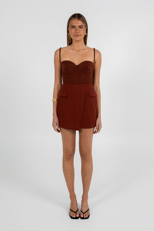 Pip Bodysuit - Chocolate Brown Mesh