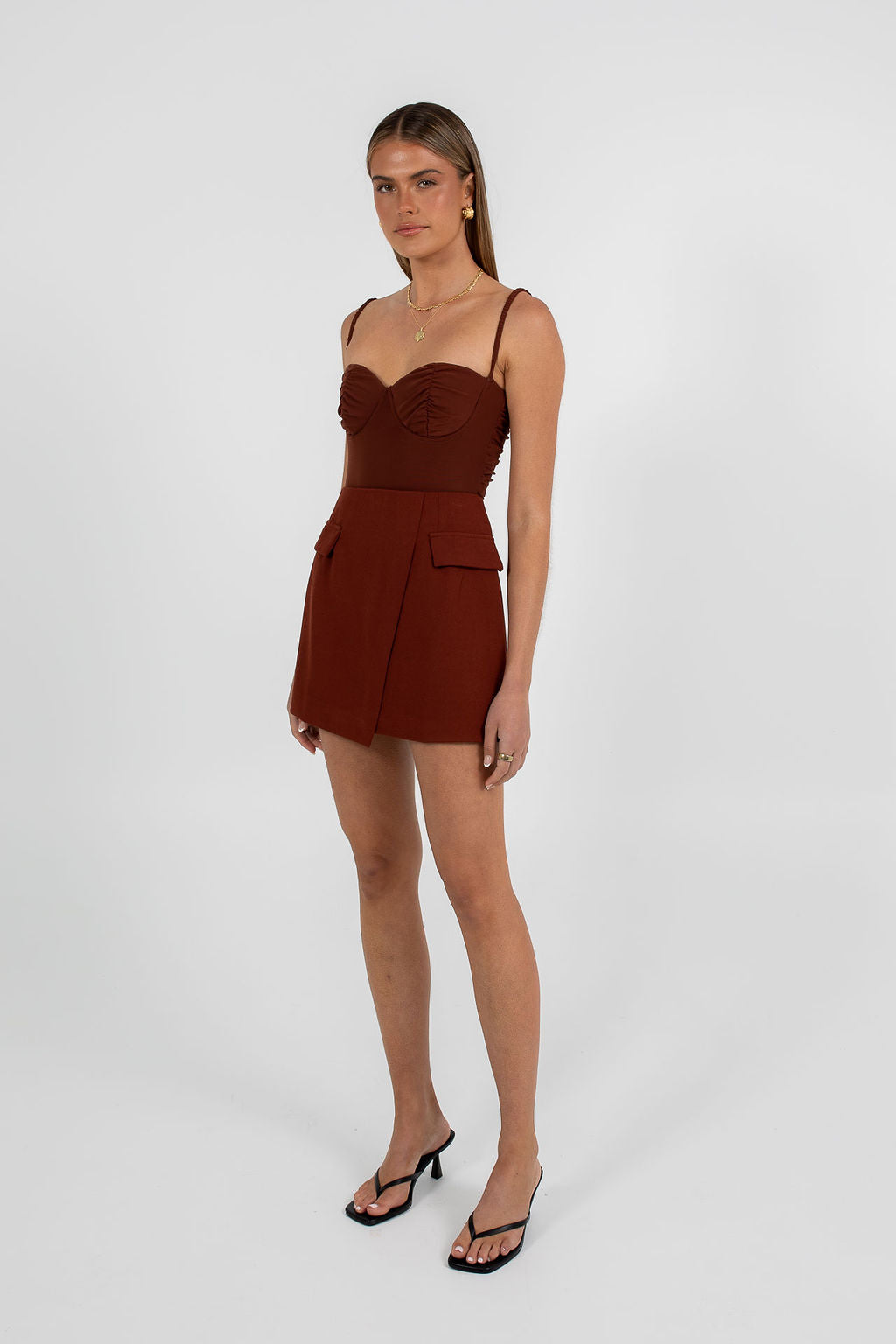 Pip Bodysuit - Chocolate Brown Mesh