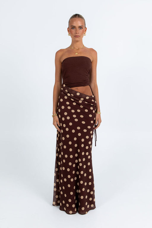 Bessina Maxi Dress - Chocolate/Mocha Polka Dot