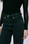 Arlowe Skinny Belt - Black/Silver