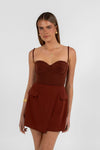 Azrah Mini Skirt - Chocolate Brown