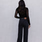 Dakitah Long-sleeve Top - Black Mesh