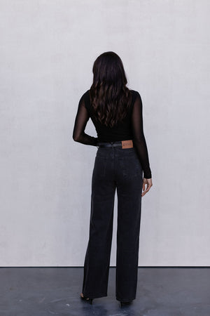 Dakitah Long-sleeve Top - Black Mesh
