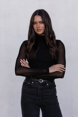 Dakitah Long-sleeve Top - Black Mesh