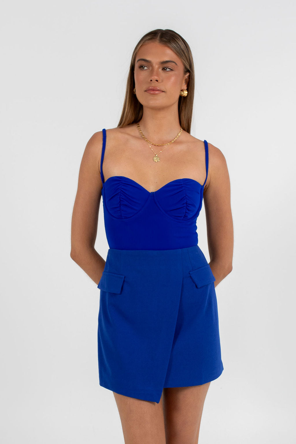 PRE ORDER Azrah Mini Skirt Cobalt Blue