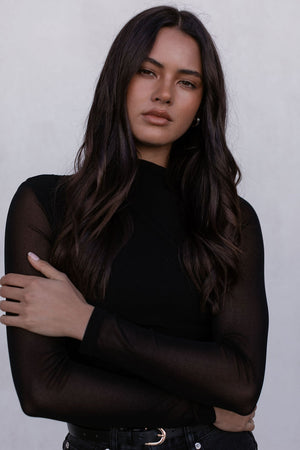 Dakitah Long-sleeve Top - Black Mesh