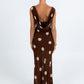 Saige Maxi Dress - Chocolate/ Mocha Polka Dot