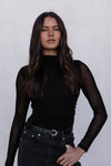Dakitah Long-sleeve Top - Black Mesh