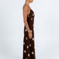 Isabelle Maxi Dress - Chocolate/Mocha Polka Dot