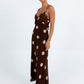 Isabelle Maxi Dress - Chocolate/Mocha Polka Dot