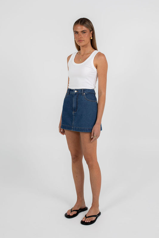 Lucy Denim Skort - Classic Blue