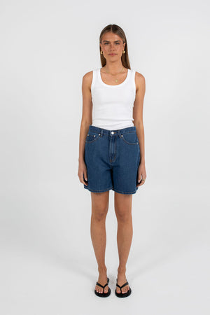 Evie Denim Short Classic Blue