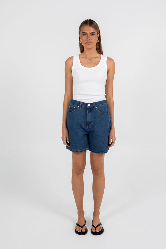 Evie Denim Short - Classic Blue