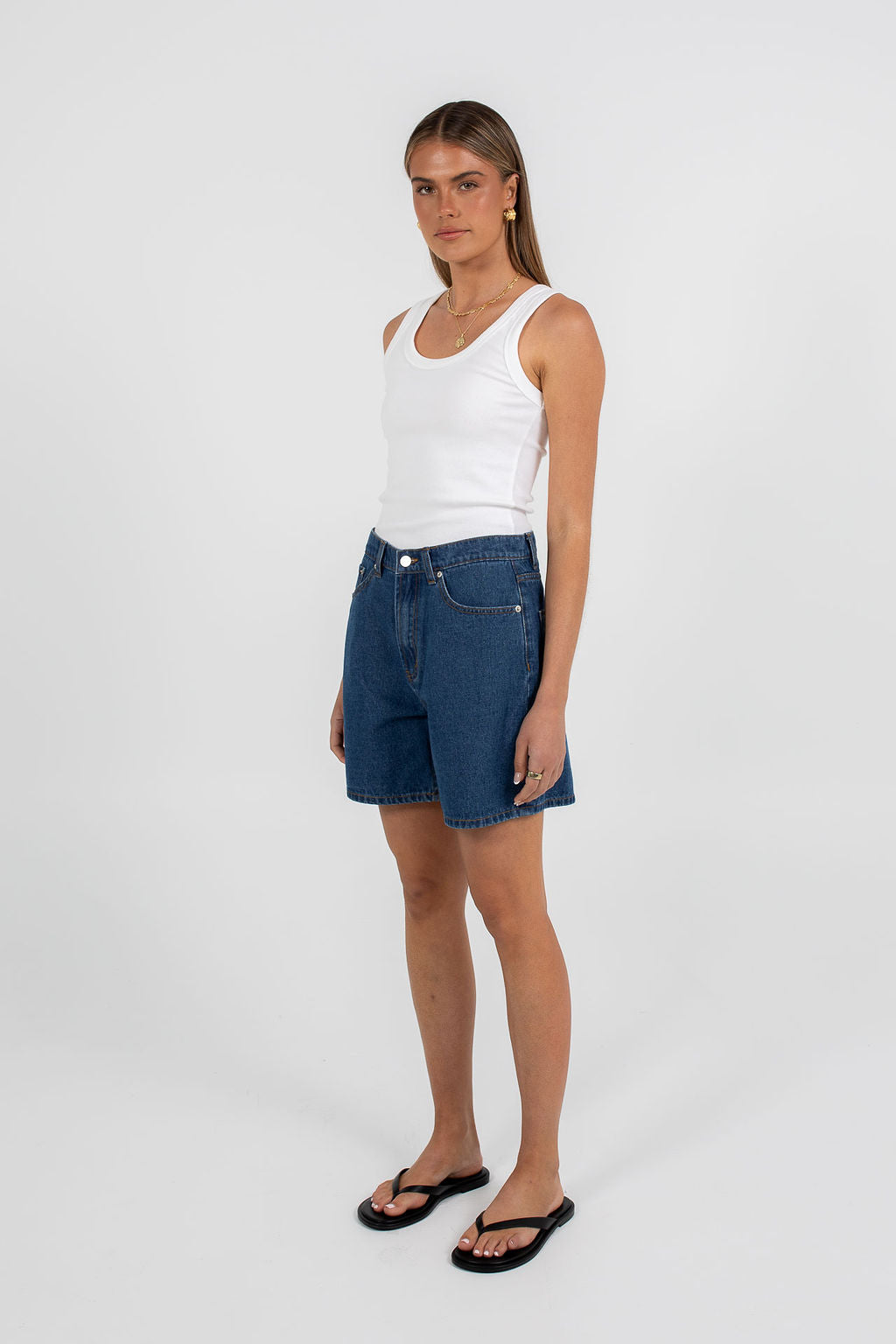 Evie Denim Short Classic Blue