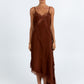 Hallie Midi Dress - Chocolate Brown
