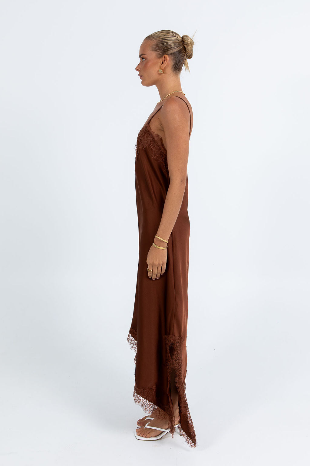 Hallie Midi Dress - Chocolate Brown