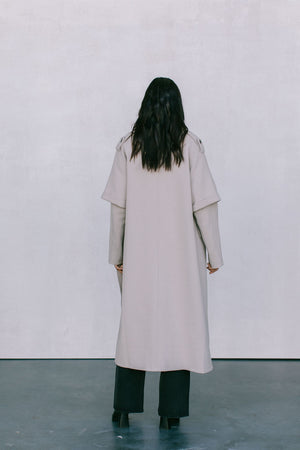 Sarah Trench Coat - Stone Grey