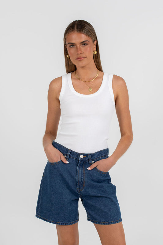Evie Denim Short - Classic Blue