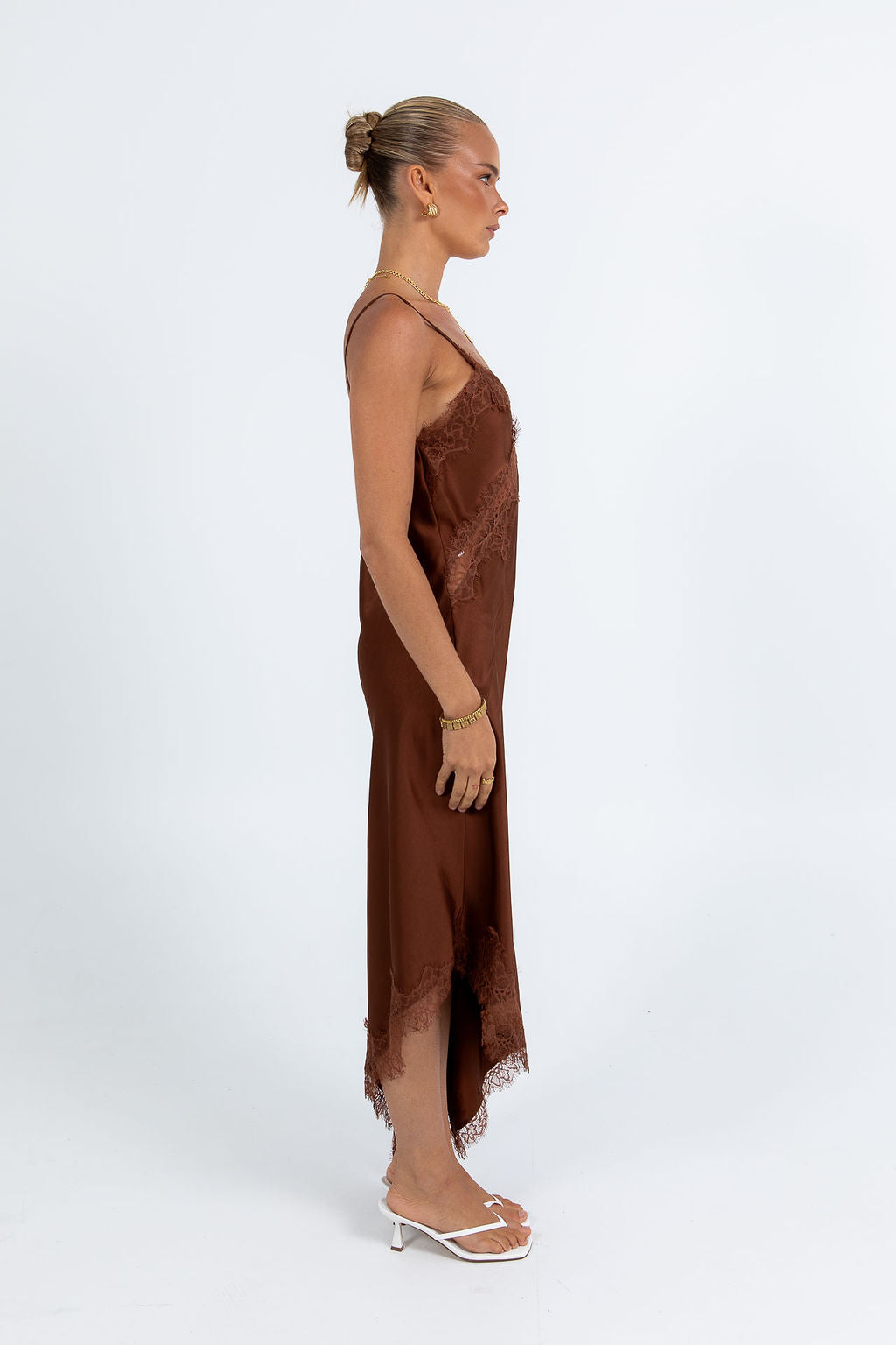 Hallie Midi Dress - Chocolate Brown