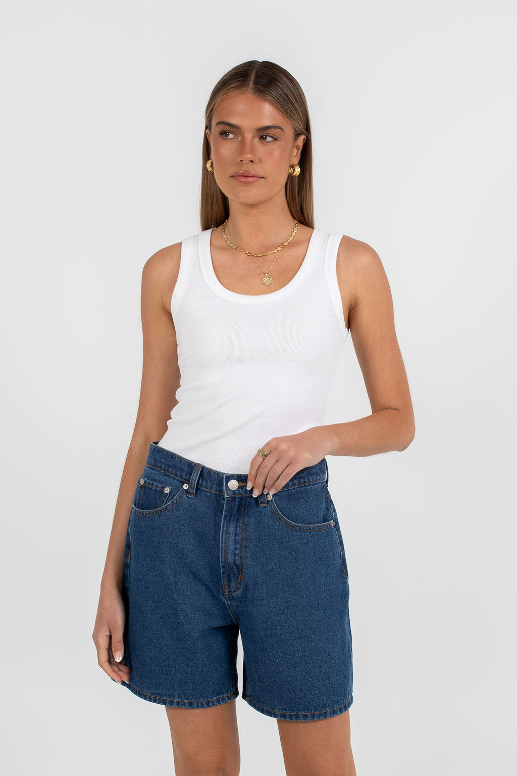 Evie Denim Short Classic Blue