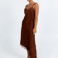 Hallie Midi Dress - Chocolate Brown