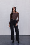 Juliette Long-sleeve Bodysuit - Chocolate Brown