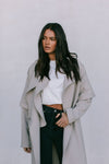 Sarah Trench Coat - Stone Grey