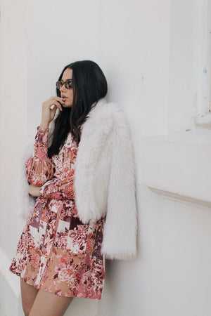 Delilah Faux Fur Jacket - Cream