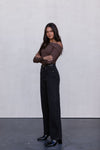 Juliette Long-sleeve Bodysuit - Chocolate Brown