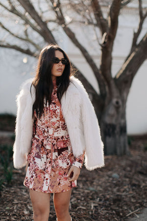 Delilah Faux Fur Jacket - Cream