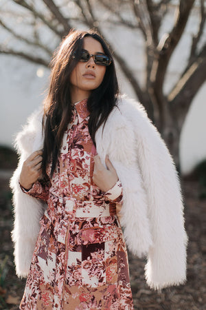 Delilah Faux Fur Jacket - Cream