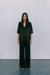 Francesca Shirt - Black Satin