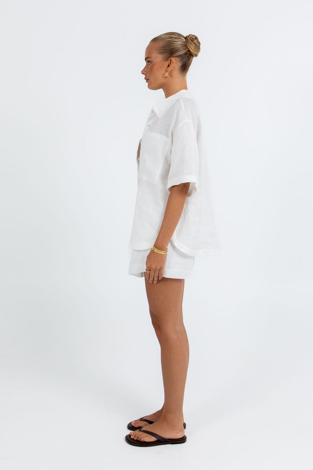 Galina Linen Short - White