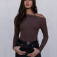 Juliette Long-sleeve Bodysuit - Chocolate Brown
