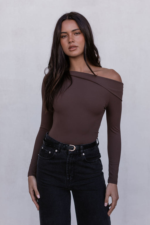 Juliette Long-sleeve Bodysuit - Chocolate Brown