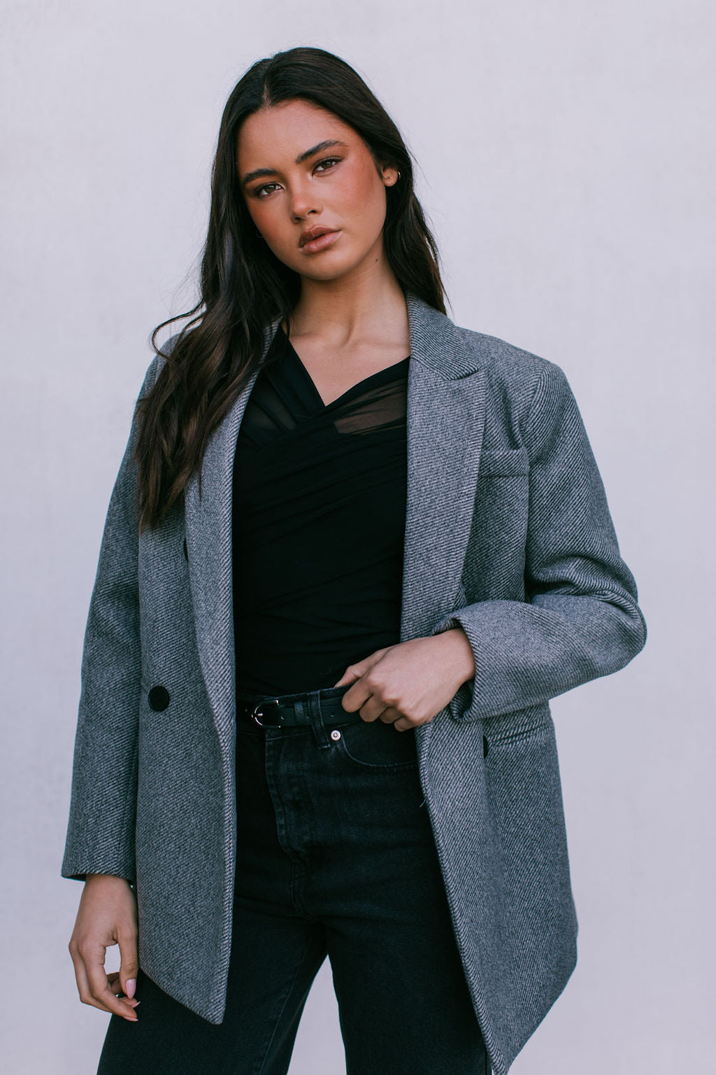 Mila Blazer Charcoal