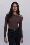 Juliette Long-sleeve Bodysuit - Chocolate Brown