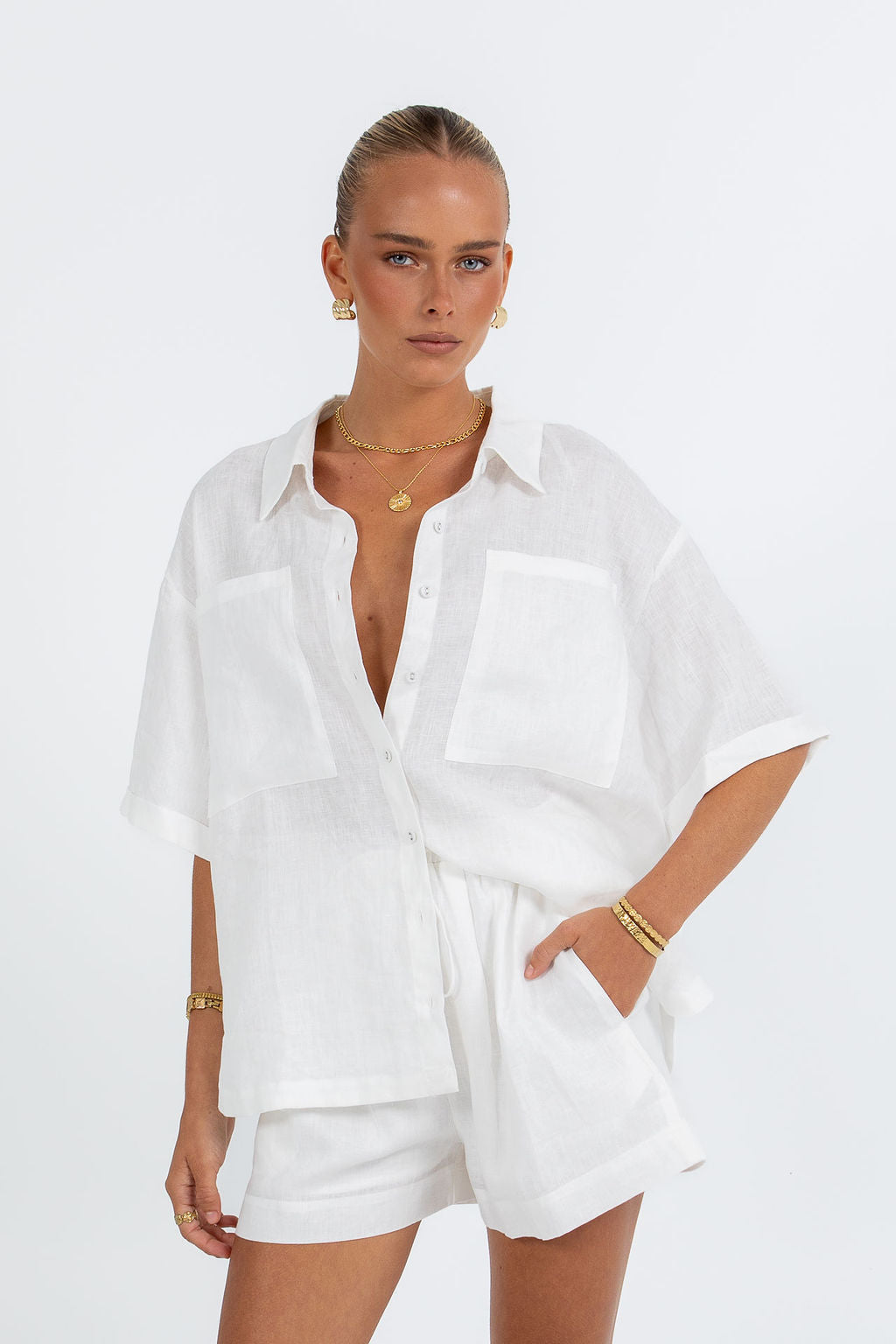 Santal Linen Shirt White