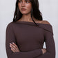 Juliette Long-sleeve Bodysuit - Chocolate Brown