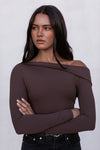 Juliette Long-sleeve Bodysuit - Chocolate Brown