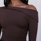 Juliette Long-sleeve Bodysuit - Chocolate Brown