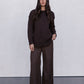 Neah Tailored Pants - Chocolate Brown/White Stripe