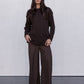 Neah Tailored Pants - Chocolate Brown/White Stripe