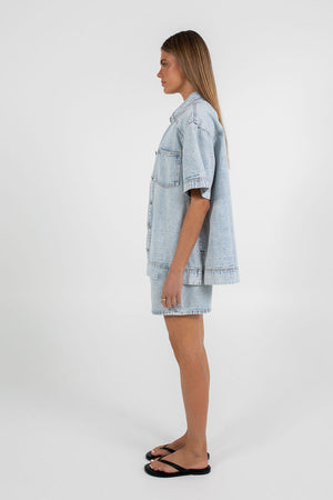 LAUNCHING 19.10 - Veira Denim Shirt - Light Mineral Wash