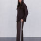 Neah Tailored Pants - Chocolate Brown/White Stripe