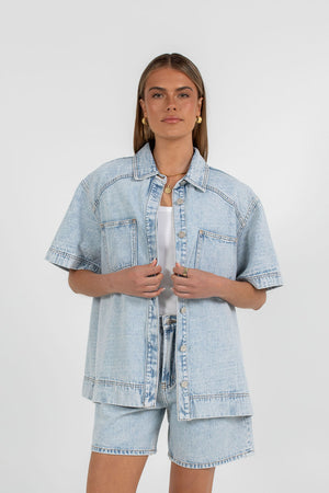 LAUNCHING 19.10 - Veira Denim Shirt - Light Mineral Wash