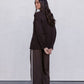 Neah Tailored Pants - Chocolate Brown/White Stripe