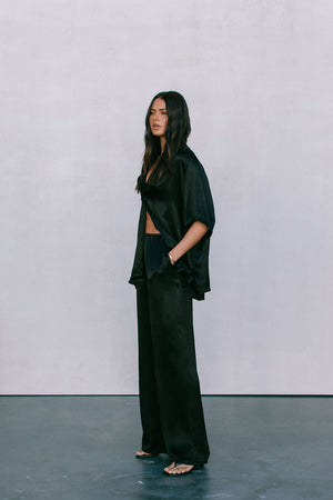 Francesca Shirt - Black Satin