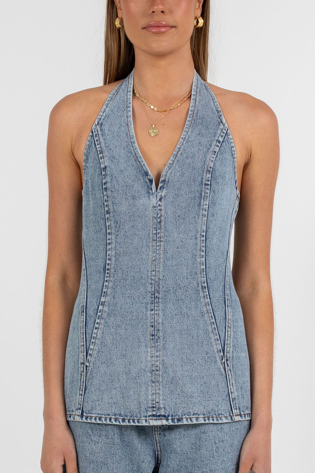 Rumi Denim Top - Dark Mineral Wash
